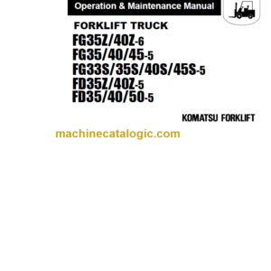 KOMATSU FG35 40 45 OPERATION MANUAL