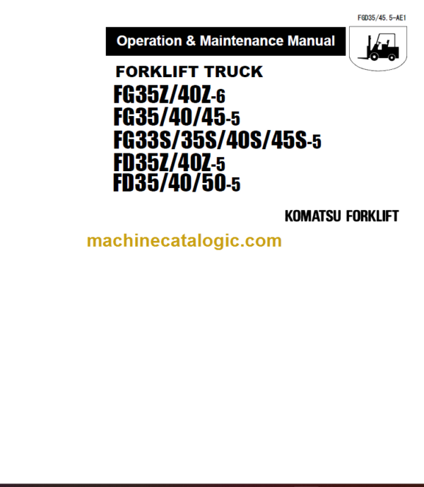 KOMATSU FG35 40 45 OPERATION MANUAL