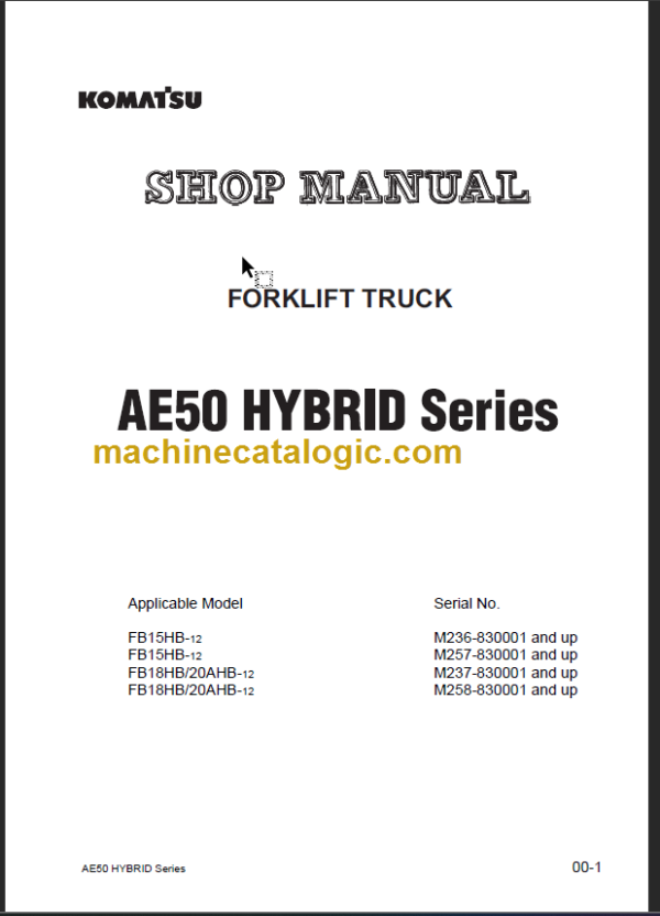 KOMATSU FB15HB-12 SHOP MANUAL