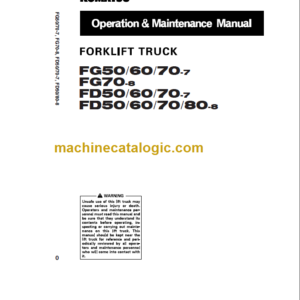 KOMATSU FG50 60 70-7 OPERATION MANUAL