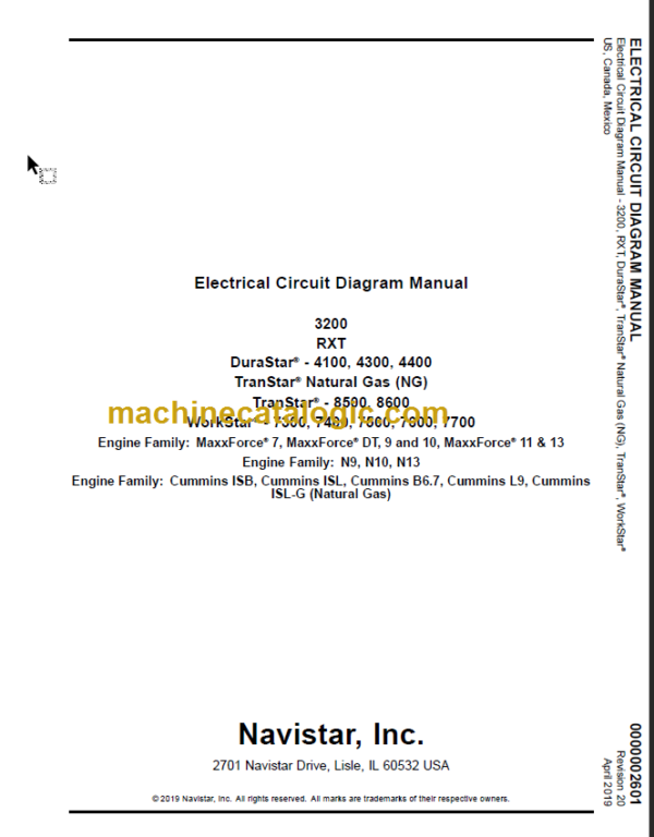NAVISTAR 3200 TXT DURASTAR CIRCUIT DIAGRAM MANUAL