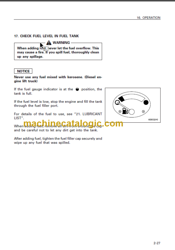 KOMATSU FG50 60 70-7 OPERATION MANUAL