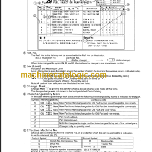 TAKEUCHI TB20R-TB23R Mini Excavator Parts Manual