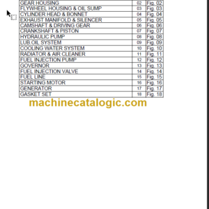 TAKEUCHI TB20R-TB23R Mini Excavator Parts Manual