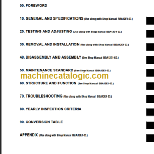 KOMATSU FB18HB 20AHB-12 SHOP MANUAL