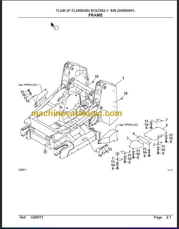 TAKEUCHI TL240 BU2Z002-1 PARTS MANUAL