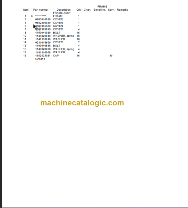 TAKEUCHI TL240 BU2Z002-1 PARTS MANUAL