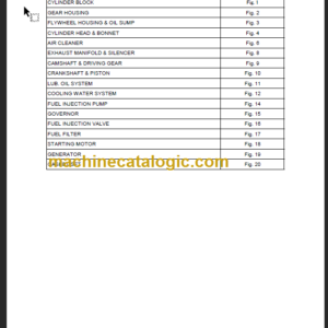 TAKEUCHI TB215R Hydraulic Excavator Parts Manual Engine