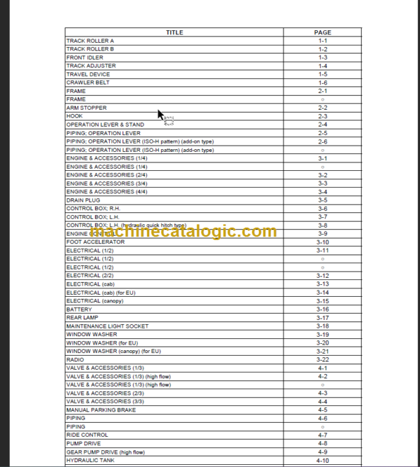 TAKEUCHI TL12 (P-TL12-AD) PARTS MANUAL