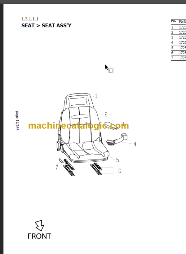 YANMAR V7-1 PARTS CATALOG