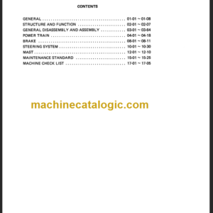 KOMATSU FB10 15SH SHOP MANUAL