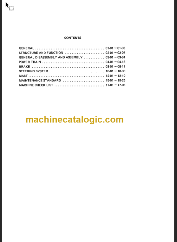 KOMATSU FB10 15SH SHOP MANUAL