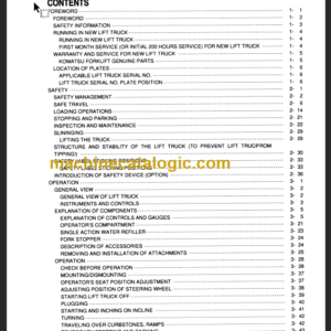 KOMATSU FB10EX 14EX 15EX 18EX OPERATION MANUAL