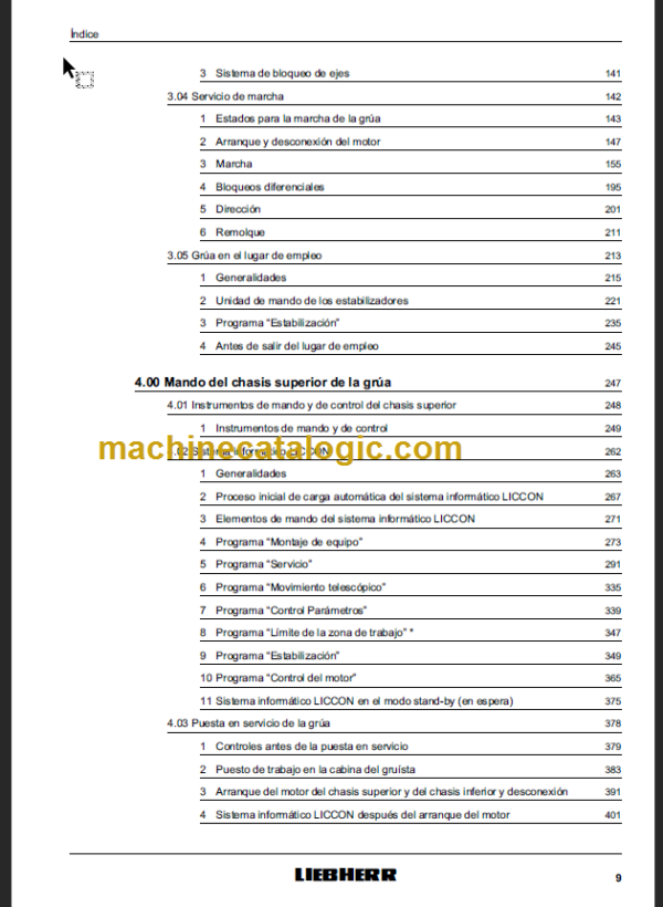 LIEBHERR LTM1160 5.1 MANUAL DE INSTRUCCIONES