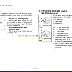 KOMATSU FG35 40 45 OPERATION MANUAL