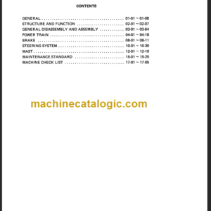 KOMATSU FB20 25SH SHOP MANUAL