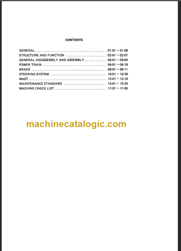 KOMATSU FB20 25SH SHOP MANUAL