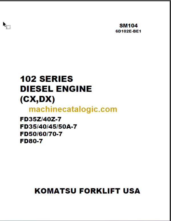 KOMATSU 50 60 70-7 SHOP MANUAL