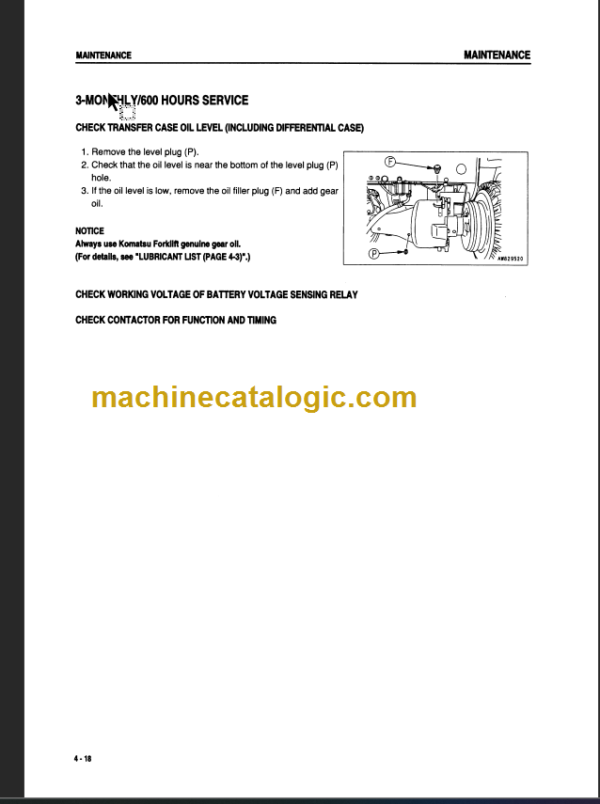 KOMATSU FB30EX-8 OPERATION MANUAL