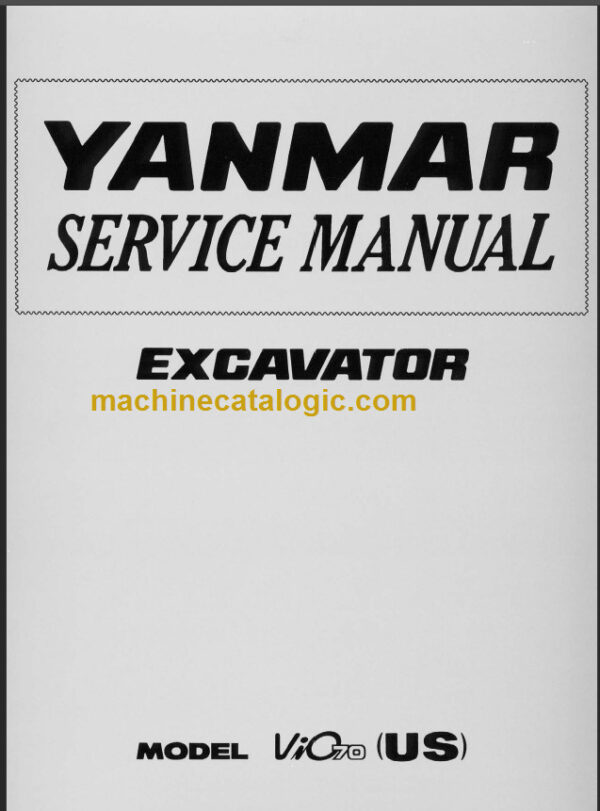 YANMAR VIO70 SERVICE MANUAL