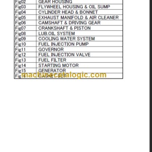 TAKEUCHI TB219 Mini Excavator Parts Manual Engine