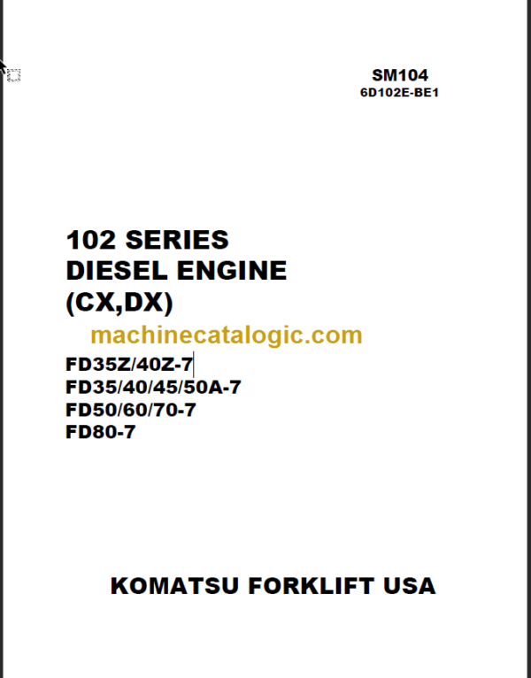 KOMATSU FD80-7 SHOP MANUAL