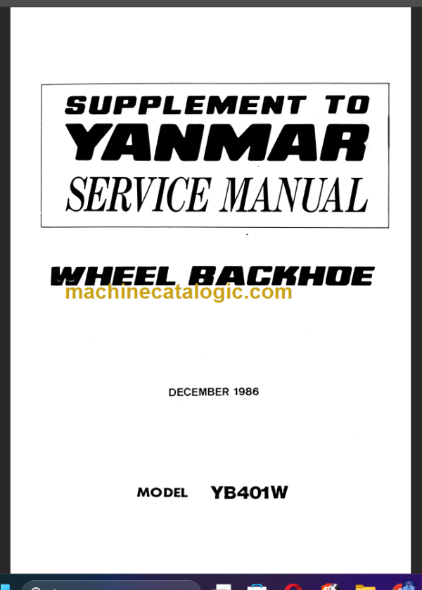 YANMAR YB401W SERVICE MANUAL