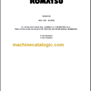 KOMATSU F14 PARTS CATALOGUE