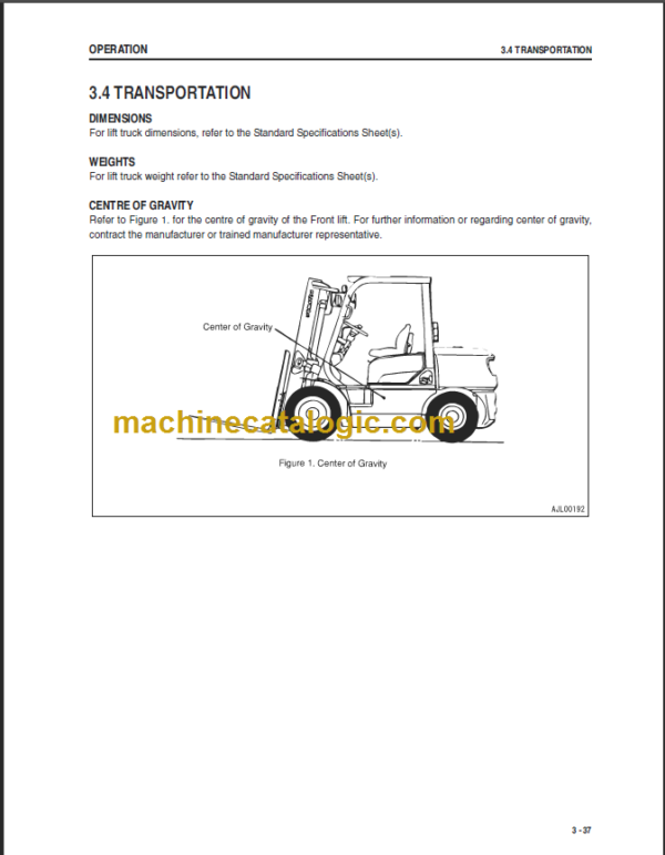 KOMATSU FD10 15 18 OPERATION MANUAL