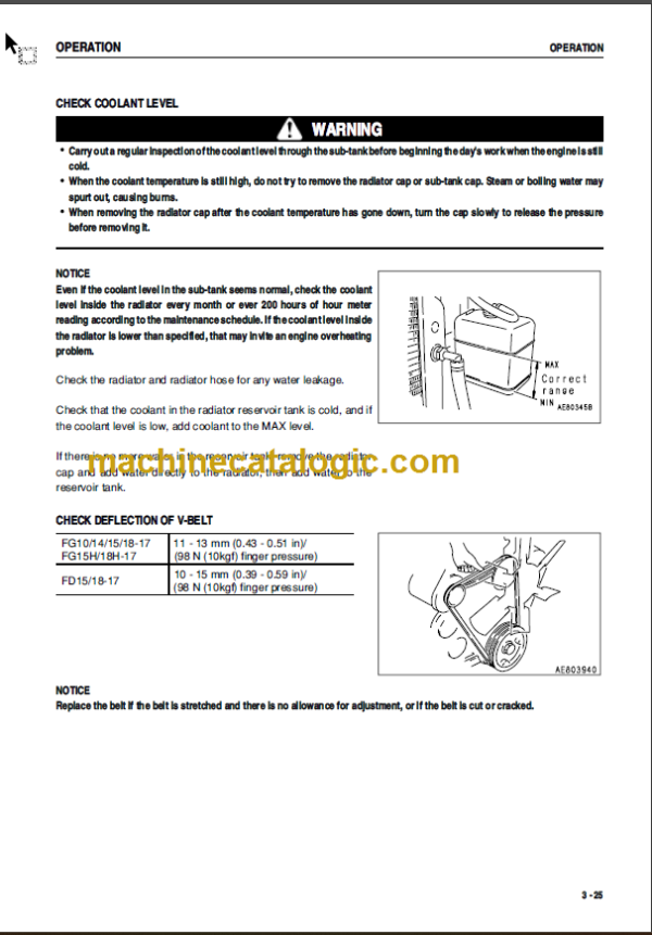 KOMATSU FD15 18-17 OPERATION MANUAL