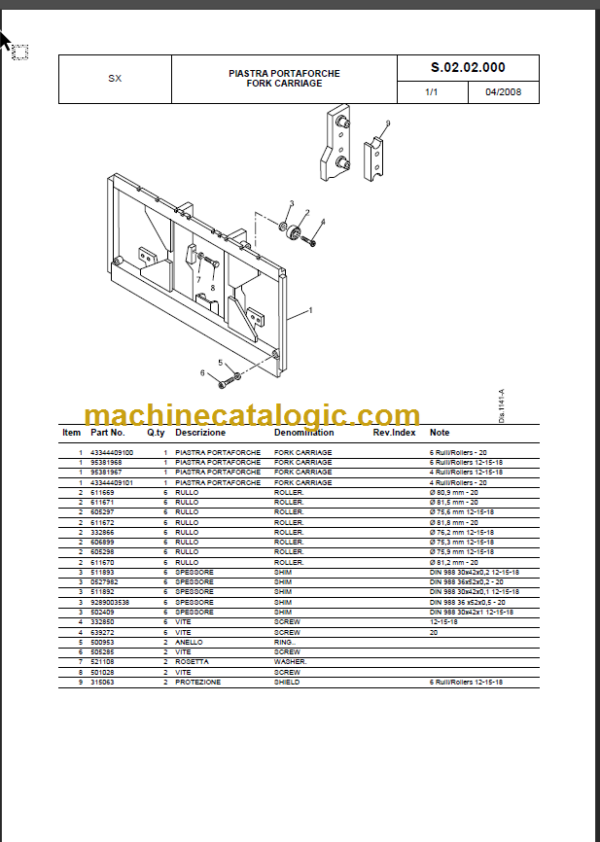 KOMATSU F14 PARTS CATALOGUE