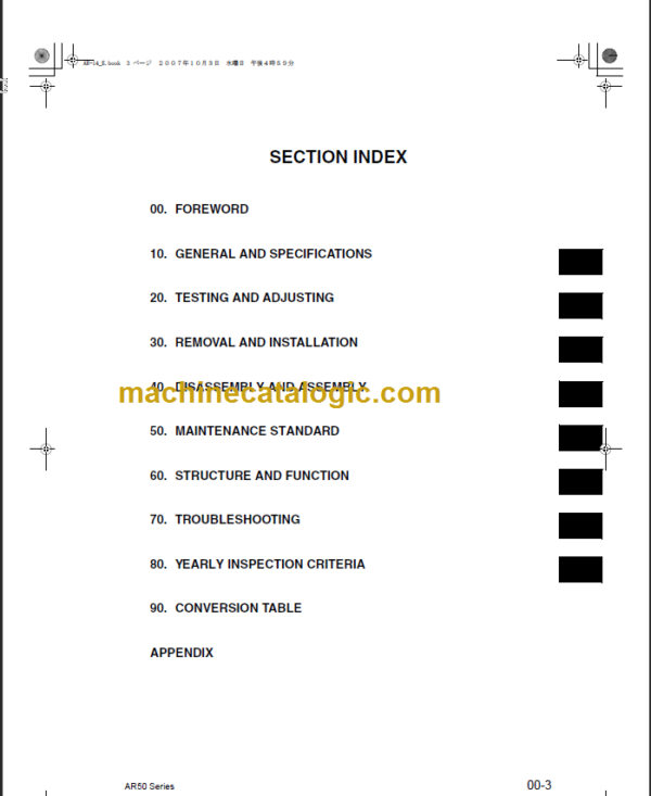 KOMATSU FB10RW 10RW 15RW-14 SHOP MANUAL