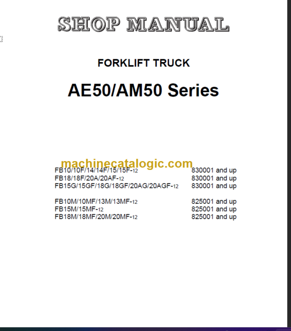 KOMATSU 18(F) 20(A)(F)-12 SHOP MANUAL