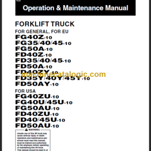 KOMATSU FG35 40 45 50 OPERATION MANUAL