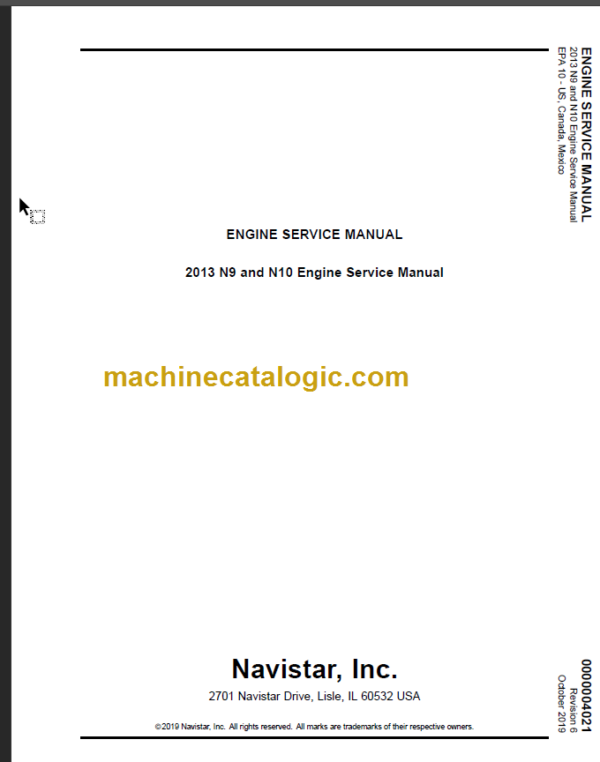 NAVISTAR N9-N10 ENGINE SERVICE MANUAL
