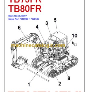 TAKEUCHI TB75FR-TB80FR Mini Excavator Parts Manual