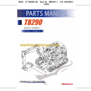 TAKEUCHI TB290 Hydraulic Excavator Parts Manual