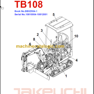 TAKEUCHI TB108 Compact Excavator Parts Manual