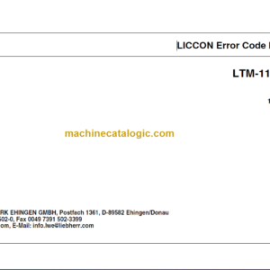 LIEBHERR LTM1100 4.2 ERROR CODE MANUAL