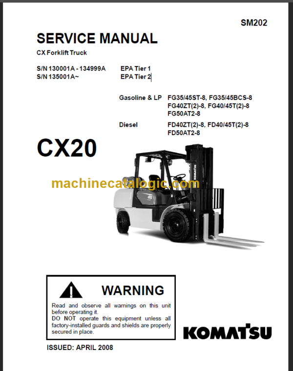 KOMATSU CX20 SERVICE MANUAL