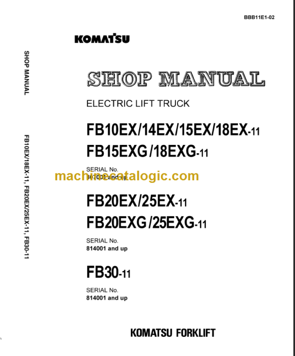 KOMATSU FB20EX(G) FB5EX(G)-11 SHOP MANUAL