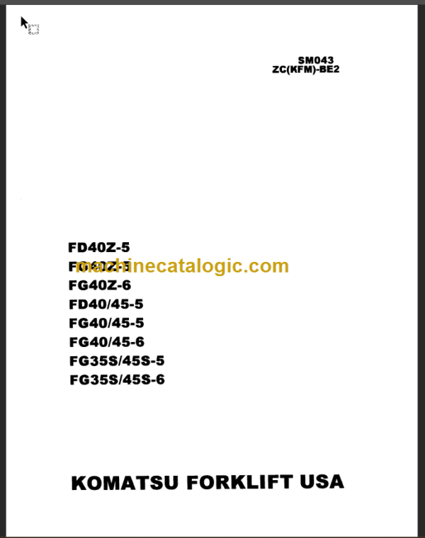 KOMATSU FD40Z-5 FD40 SHOP MANUAL