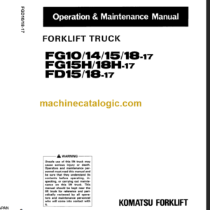 KOMATSU FG10 14 15 18-17 OPERATION MANUAL