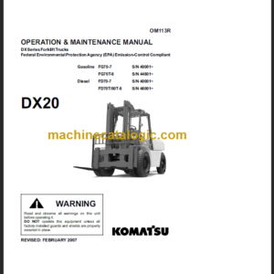 KOMATSU FD70-7 FD80T-8 OPERATION MANUAL