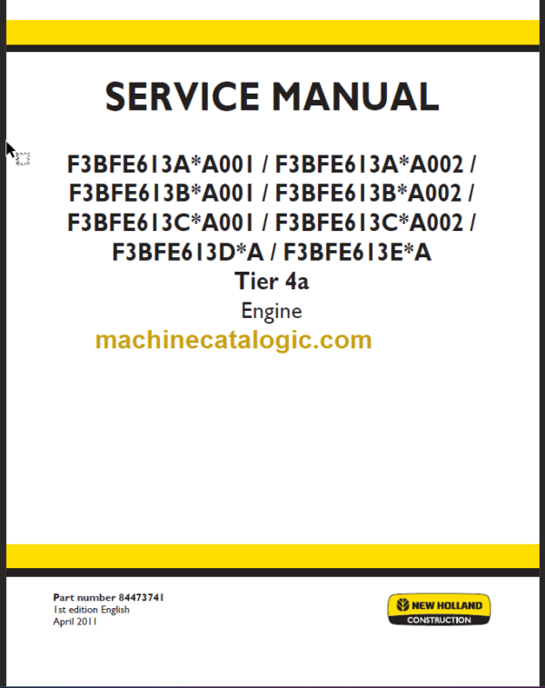 F3BFE613A A001 TIER4A SERVICE MANUAL