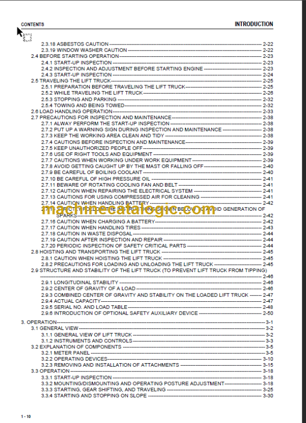 KOMATSU FD20 25 30 35A-17 OPERATION MANUAL