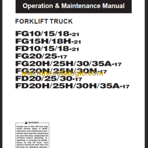 KOMATSU FG10 15(H) 18(H)-21 OPERATION MANUAL