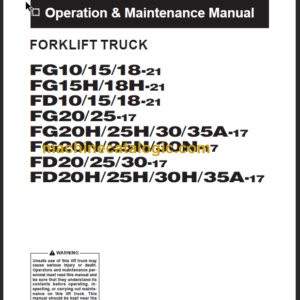 KOMATSU FG20 25 30 35A-17 OPERATION MANUAL