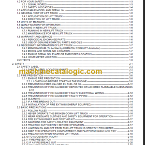 KOMATSU FG20 25 30 35A-17 OPERATION MANUAL