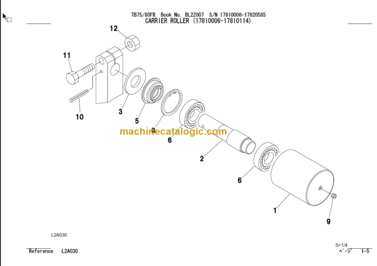 TAKEUCHI TB75FR-TB80FR Mini Excavator Parts Manual